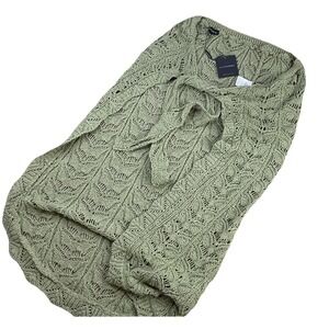 Jluxlabel Cardigan Women Sz M Shawl Cape Open Knit Overtop Duster Sage Green NWT